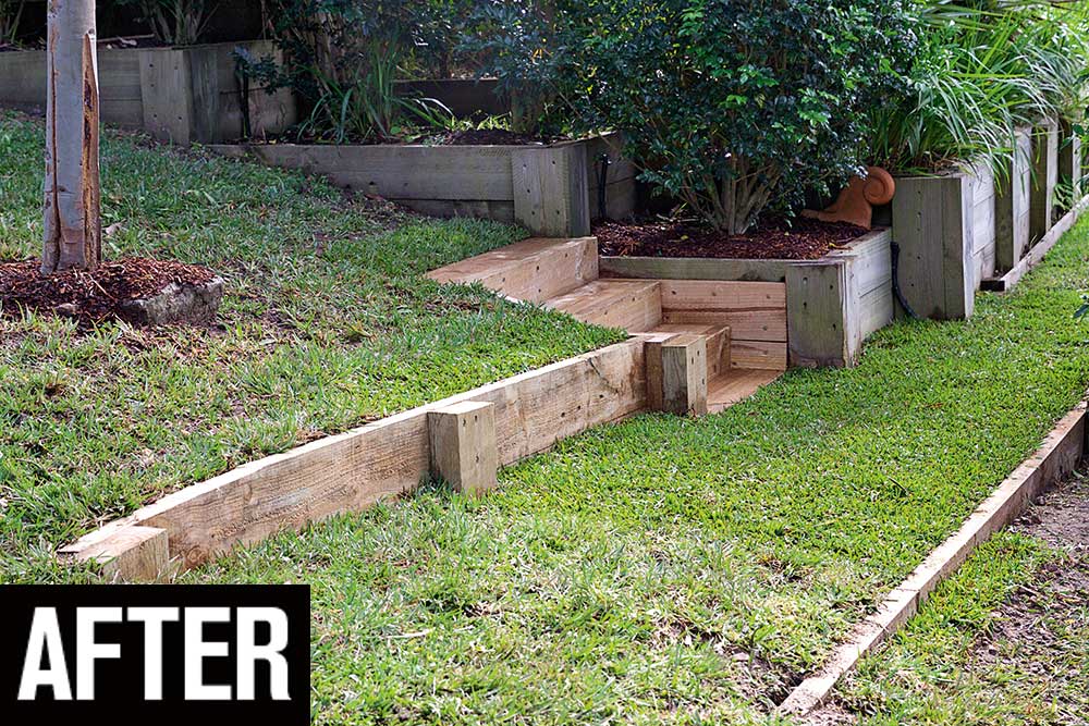 How To Build A Retaining Wall In The Backyard Australian Handyman - Diy Timber Sleeper Retaining Wall