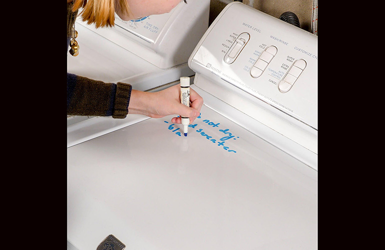 Write notes on the washer