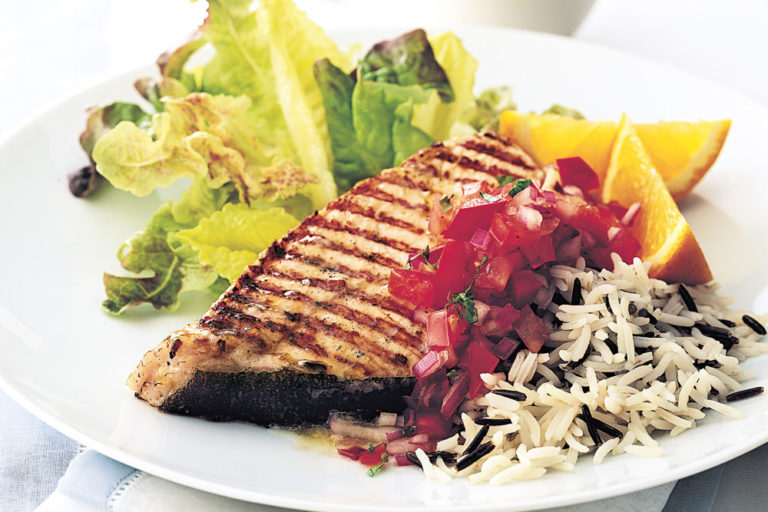 Barbecued Fish Steaks With Salsa