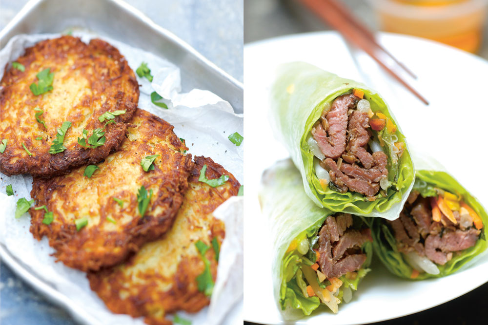 Warm Beef Rice Paper Rolls and Rosti Potatoes