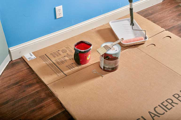 4. Protect floors with cardboard