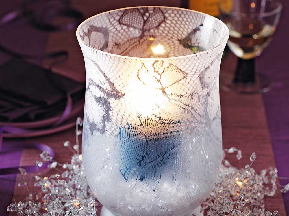 Make A Frosted Christmas Candle Light
