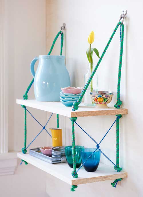 hanging shelves made using rope, handyman magazine, 
