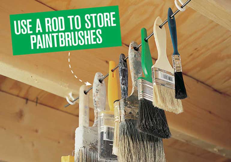 4. Hang paintbrushes from the ceiling 