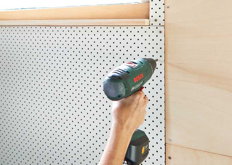 Mount the pegboard