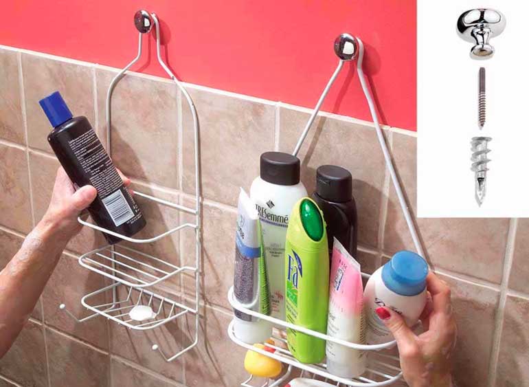 1. His and Hers Shower Shelves