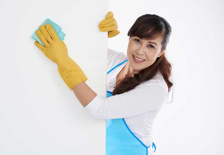 1. Clean walls with sugar soap