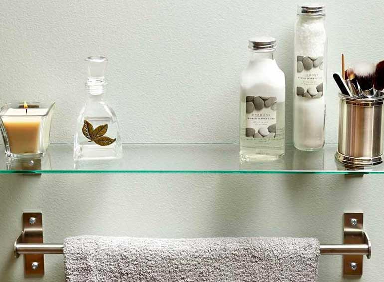 6. Hang a Shelf Over Your Towel Bar