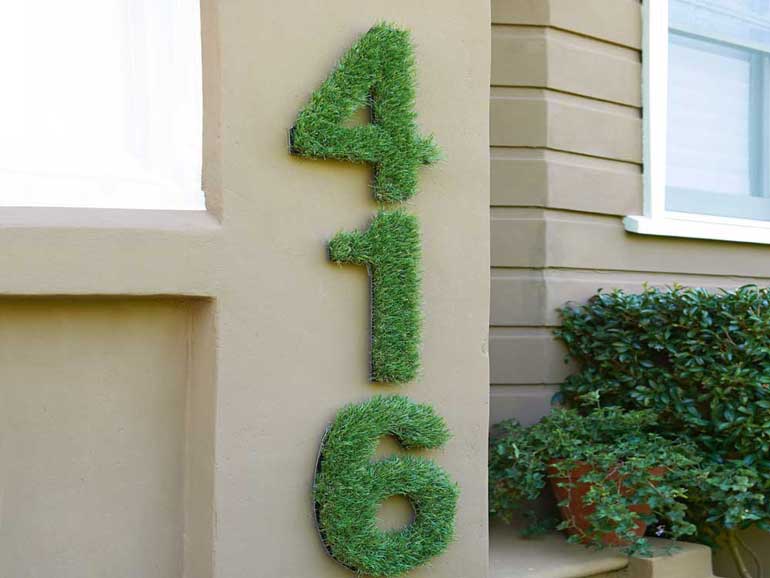 3. DIY Turf House Numbers 