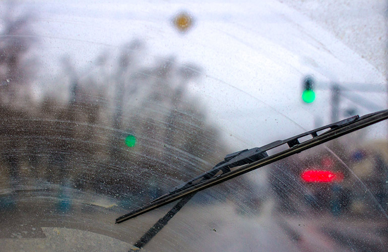 7. Clean your windshield wiper blades