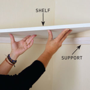 Step 6. Position the shelves