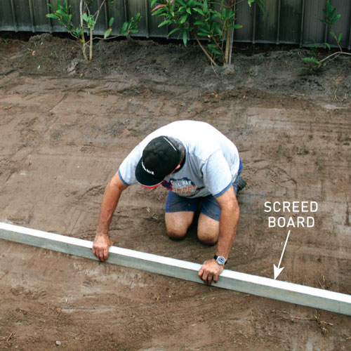 Use the screed method for depressions