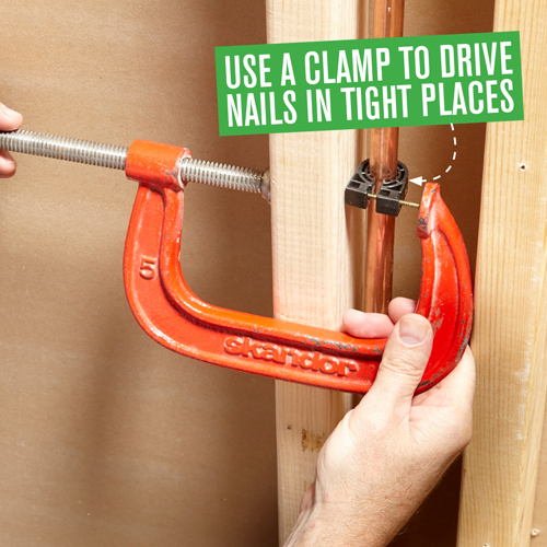 Use a clamp to drive nails in tight places Australian Handyman Magazine