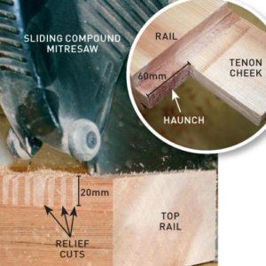 Step 1. Cut haunched tenons