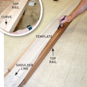 Step 4. Cut top rail curve