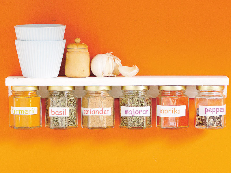 Build A Floating Spice Jar Shelf