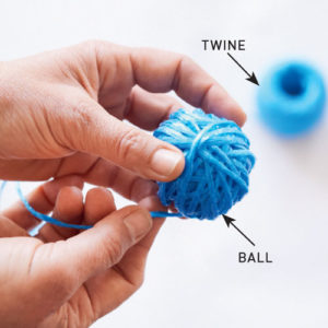 Step 1. Roll twine into balls