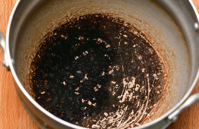 Salvage a burned pot