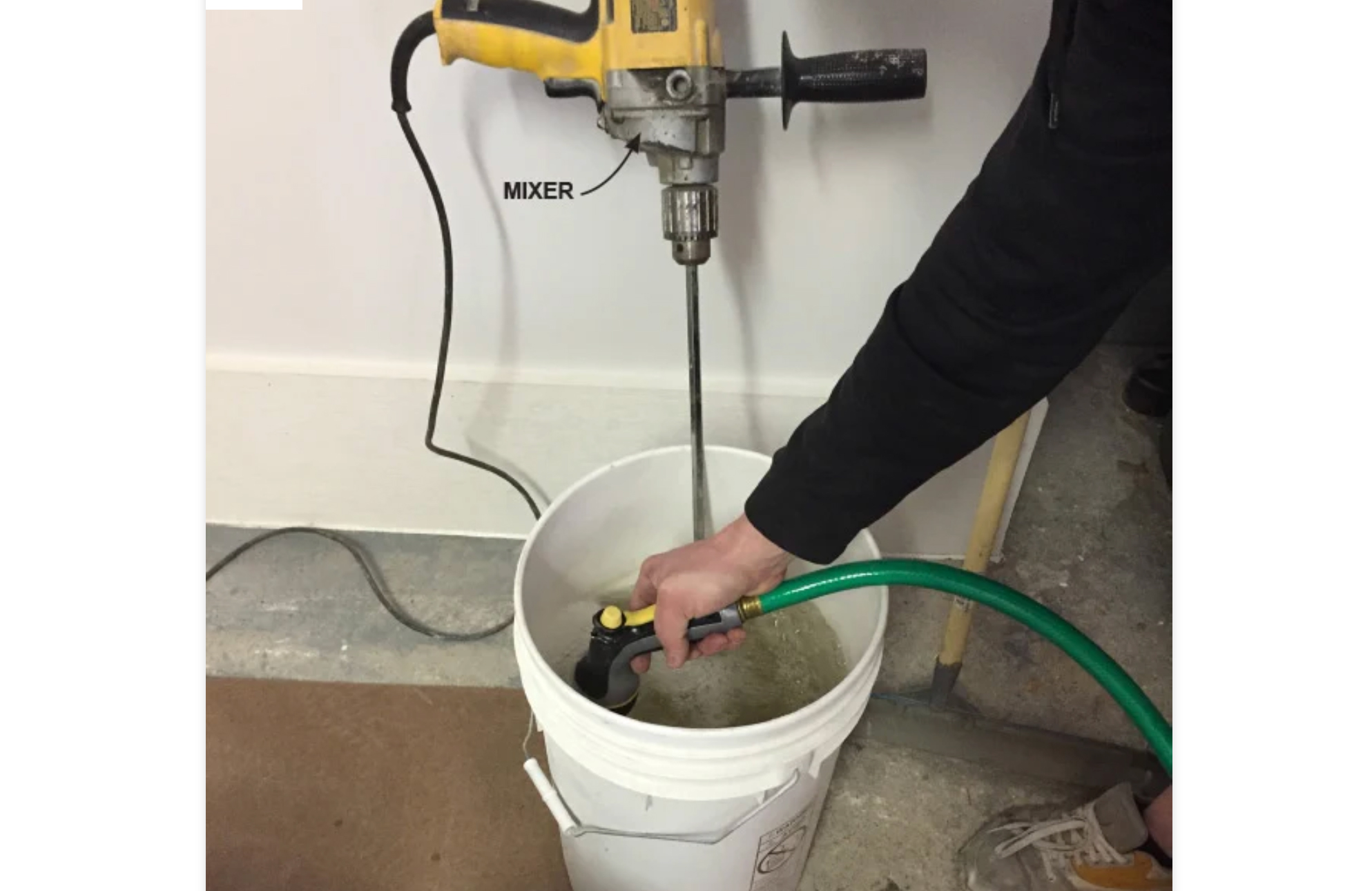 Fill the mixer bucket