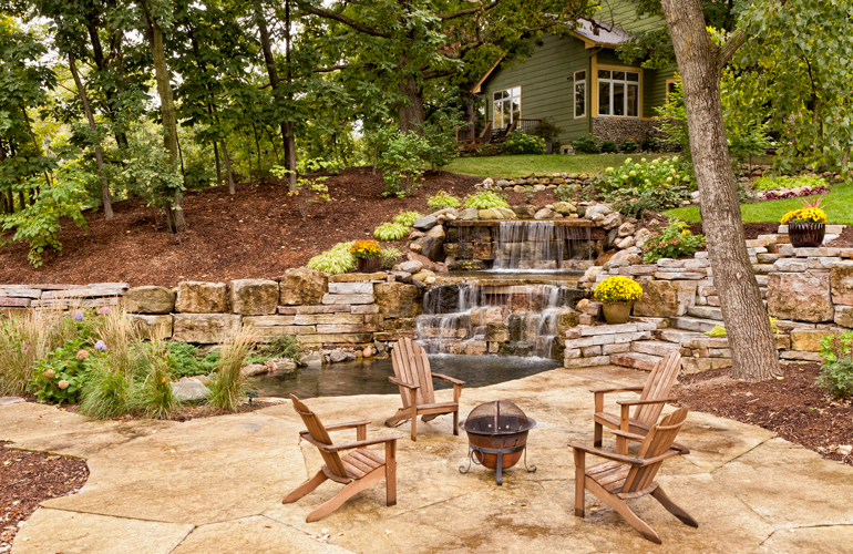 Hillside water feature