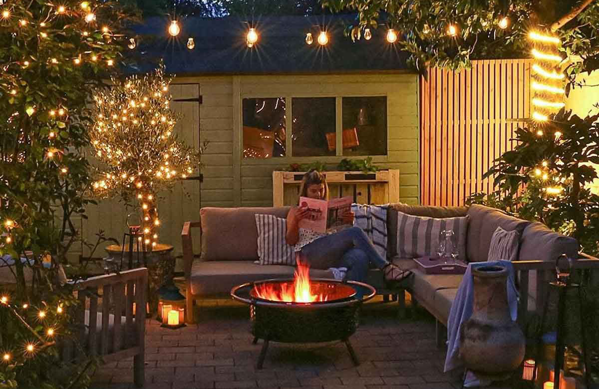 11 outdoor fire pit lighting ideas