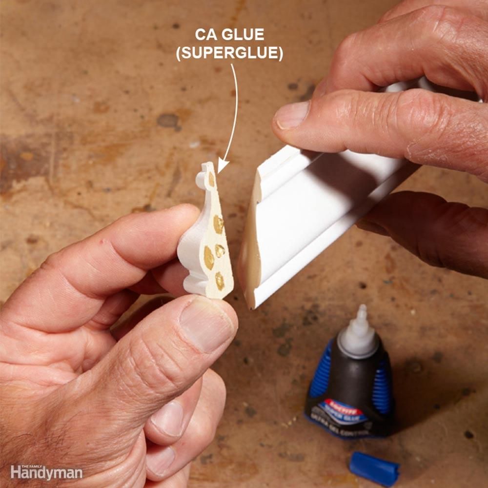 Attach small pieces with superglue