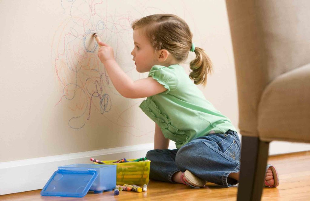 Remove crayon from wallpaper