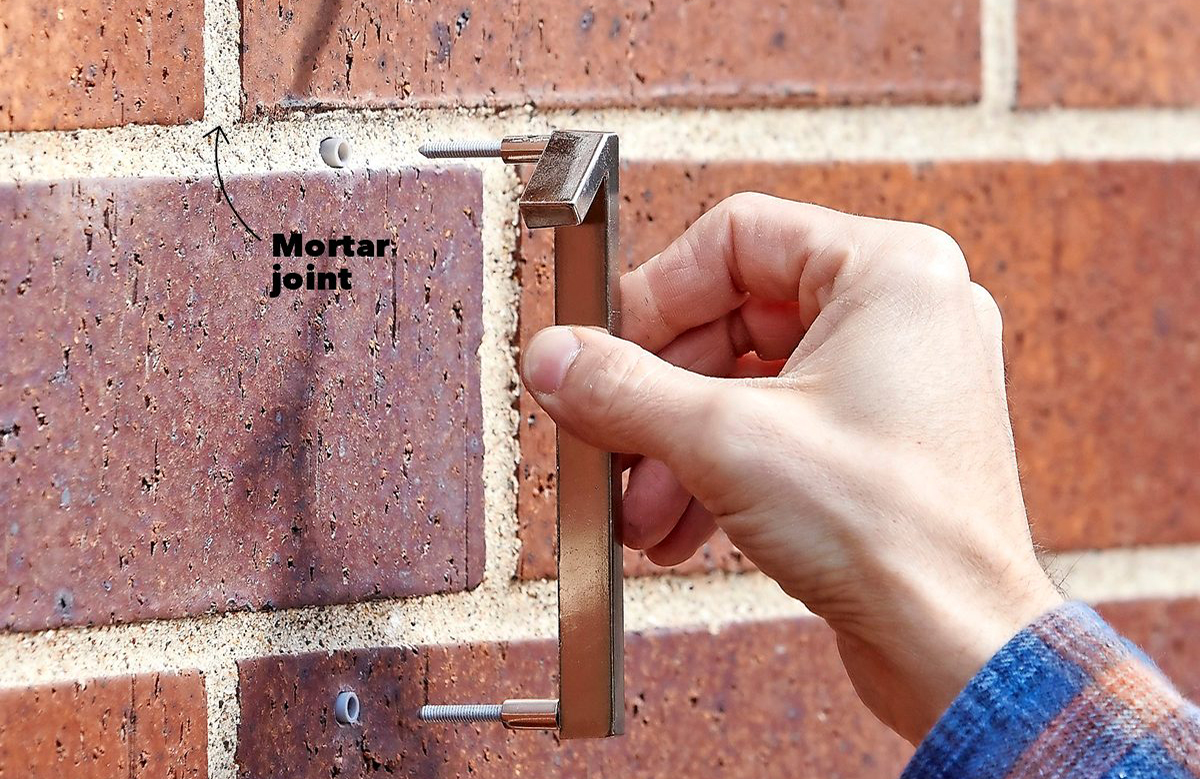 Do I fasten to mortar or the block/brick?