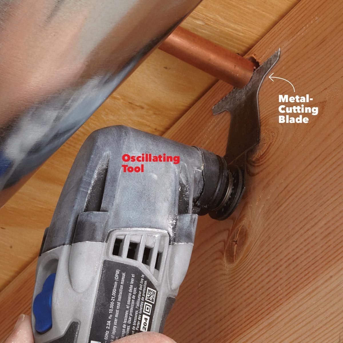 Get into tight spots with an oscillating tool