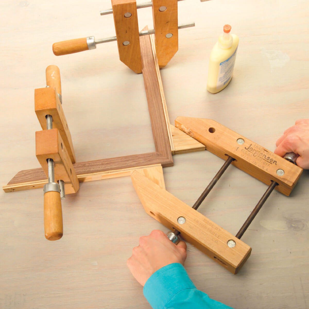 Home-made mitre clamps