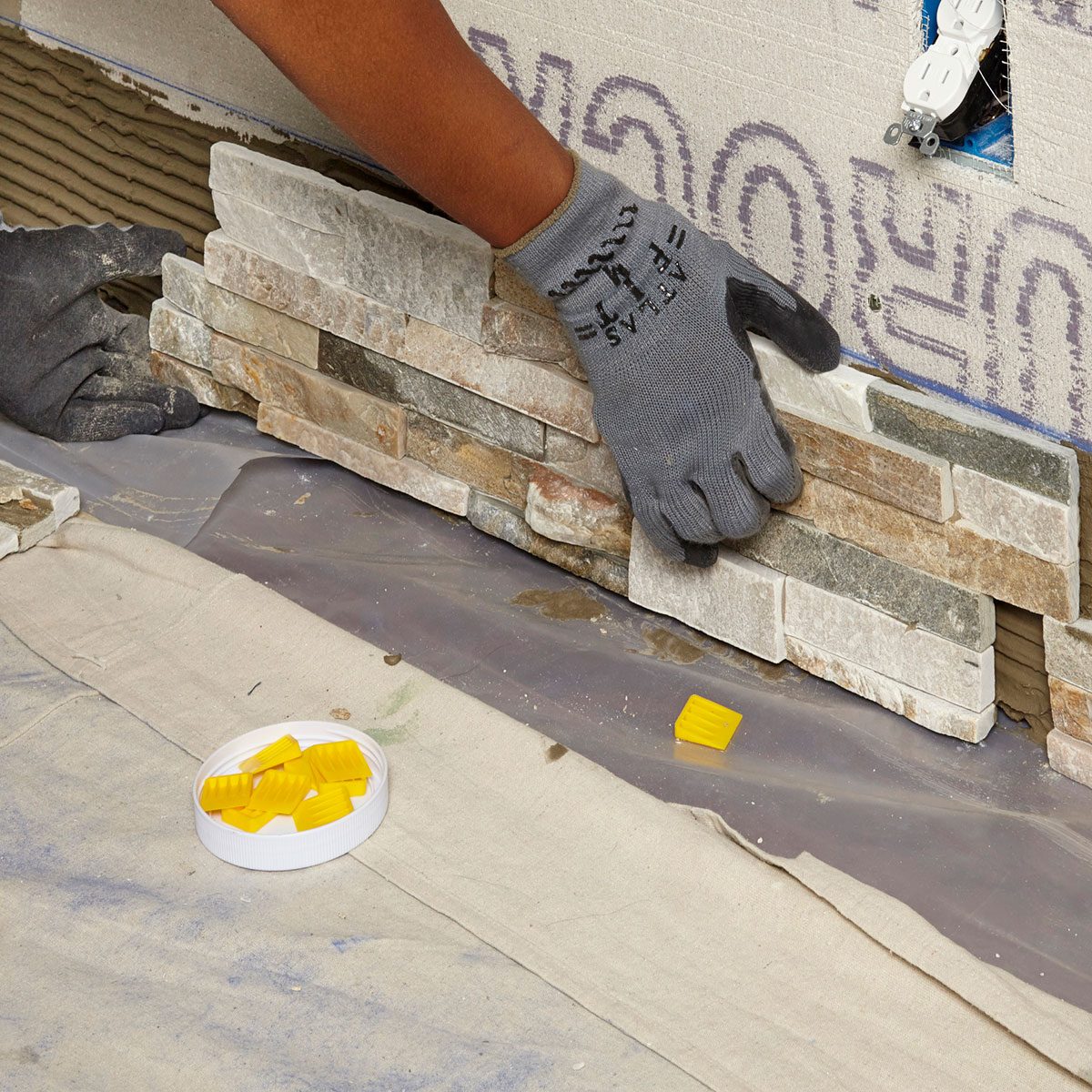 Align the first row with the chalk line