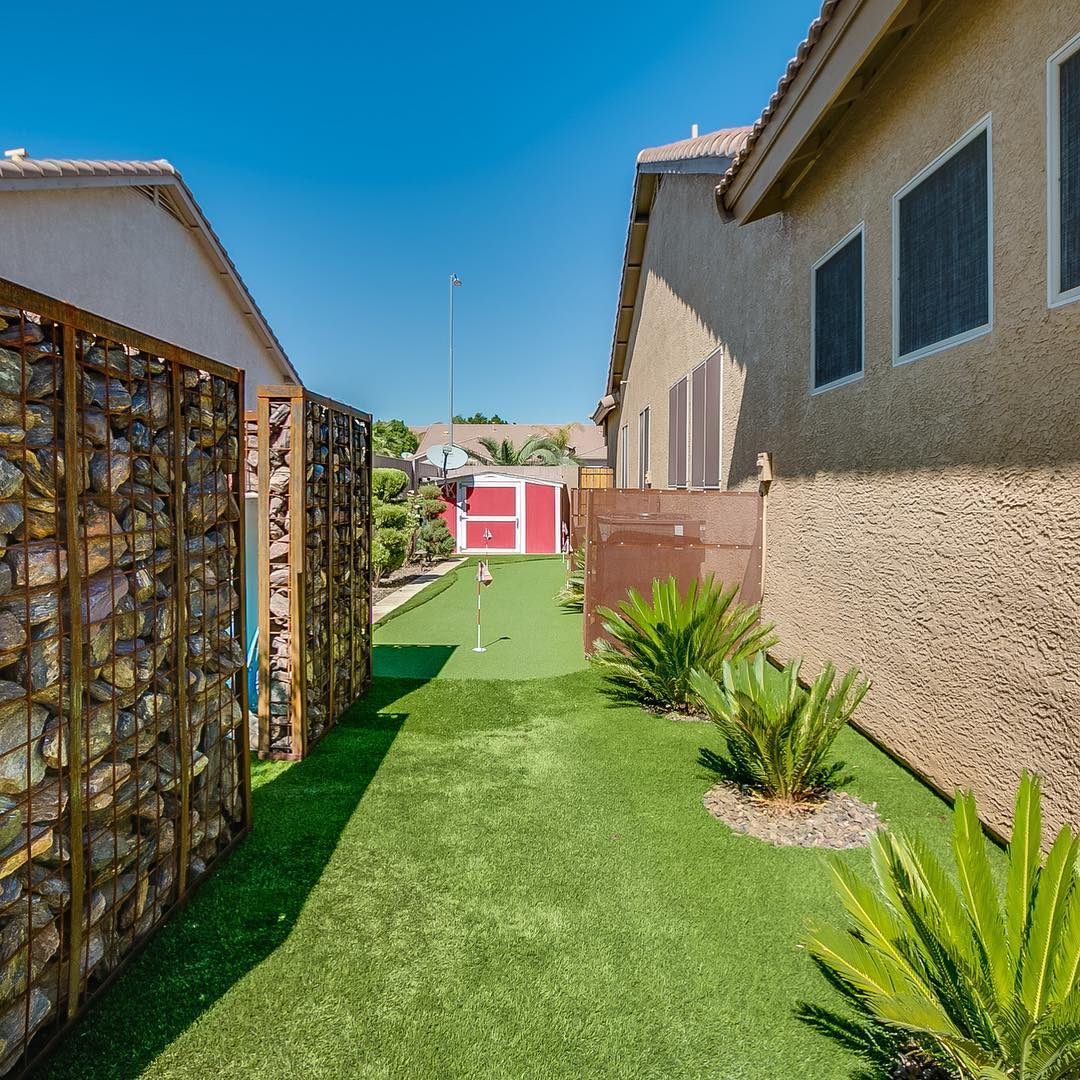 Gabion wall to hide utilities