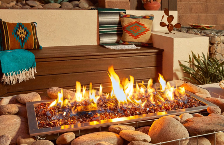 Fire on the rocks