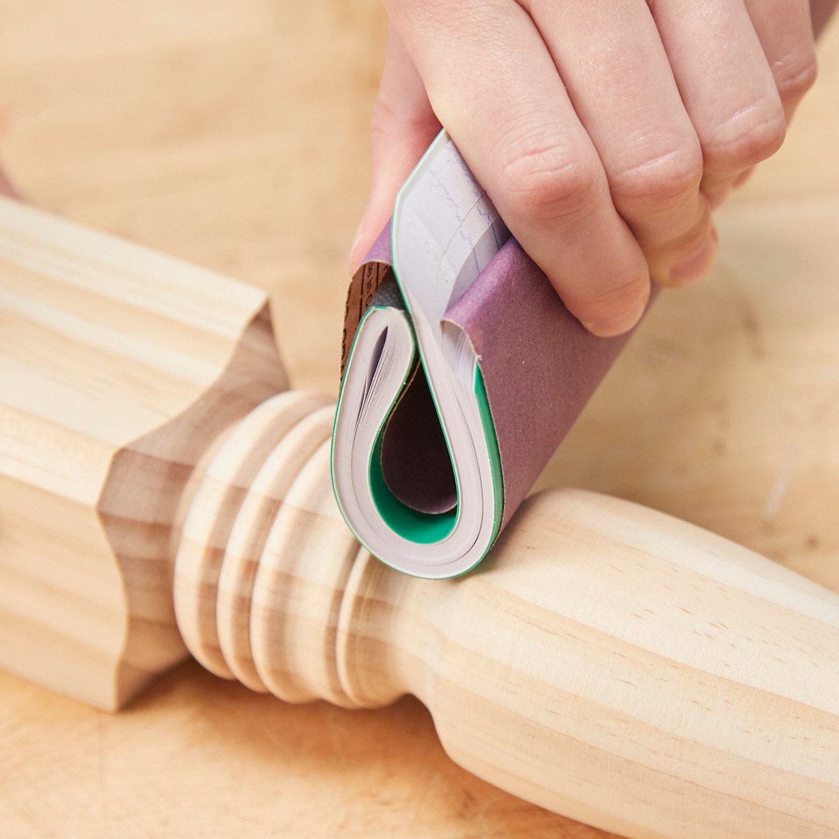 Flexible sanding block from the office