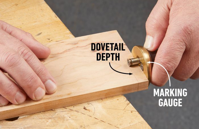 Step 1: Mark dovetail depth