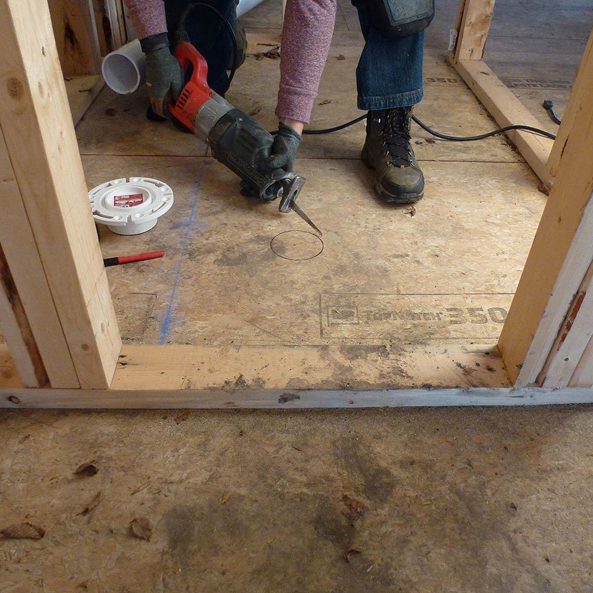 Don’t install joists under toilets