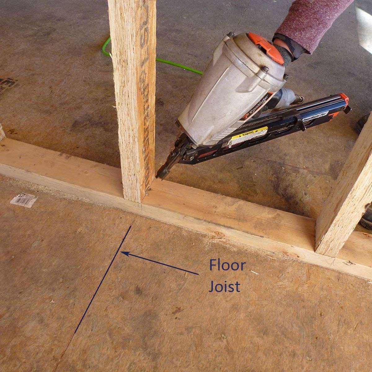 Nail into the floor joists and trusses