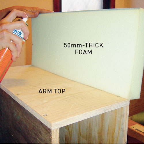 attaching foam