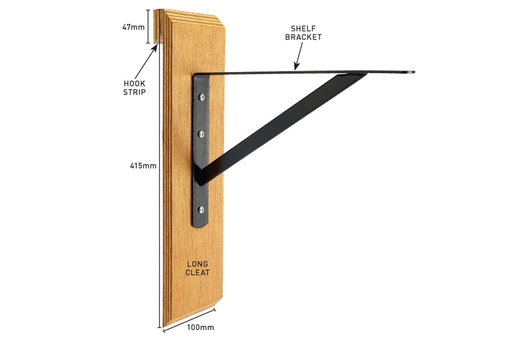 Shelf support with measurements, Handyman Magazine 