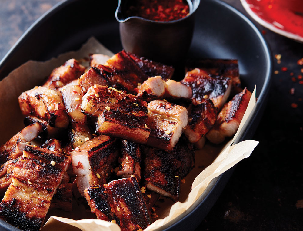 pork belly strips, braza cookbook, handyman magazine,