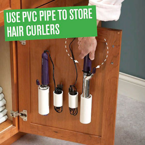 Handyman Magazine, PVC Pipe Storage Solutions, store hair curlers 