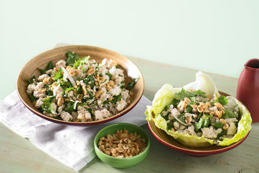 Herby chicken salad, chicken larb, larb gai, Thai herbs, Thai recipe, Handyman magazine, 