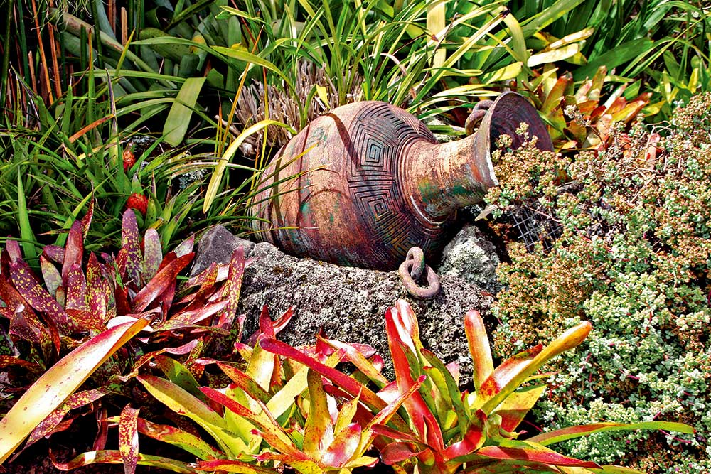 tropical garden terracotta urn, 