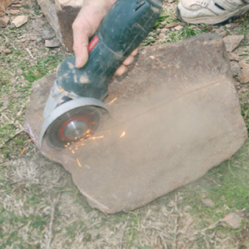 use an angle grinder to cut stone, handyman magazine, 