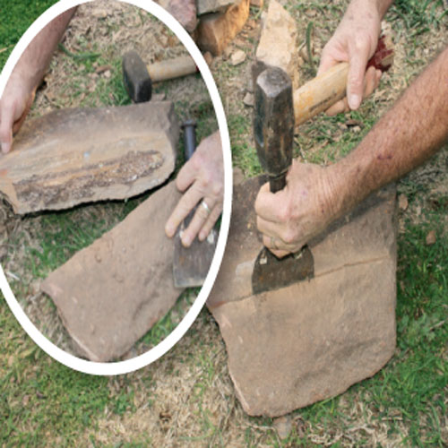 finish cutting a stone with a bolster and lump hammer, handyman magazine, 