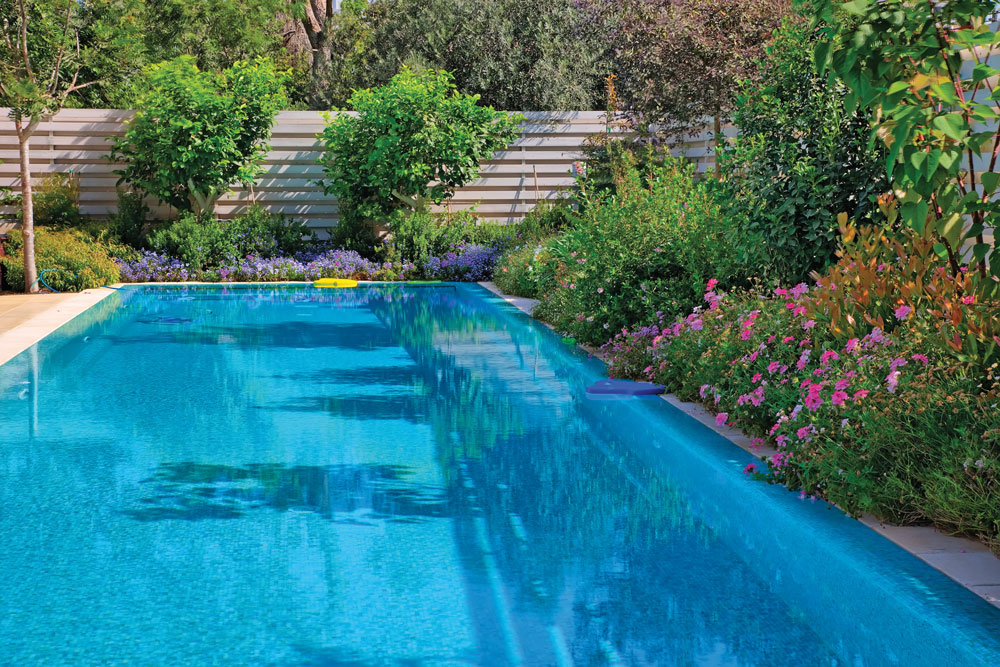 pool with privacy screen and trees, handyman magazine, 
