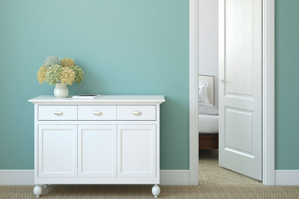 light blue wall in hallway, handyman magazine, 