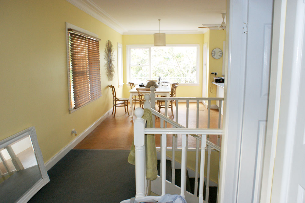 living area before deck extension, amazing beach house renovation, handyman magazine, 