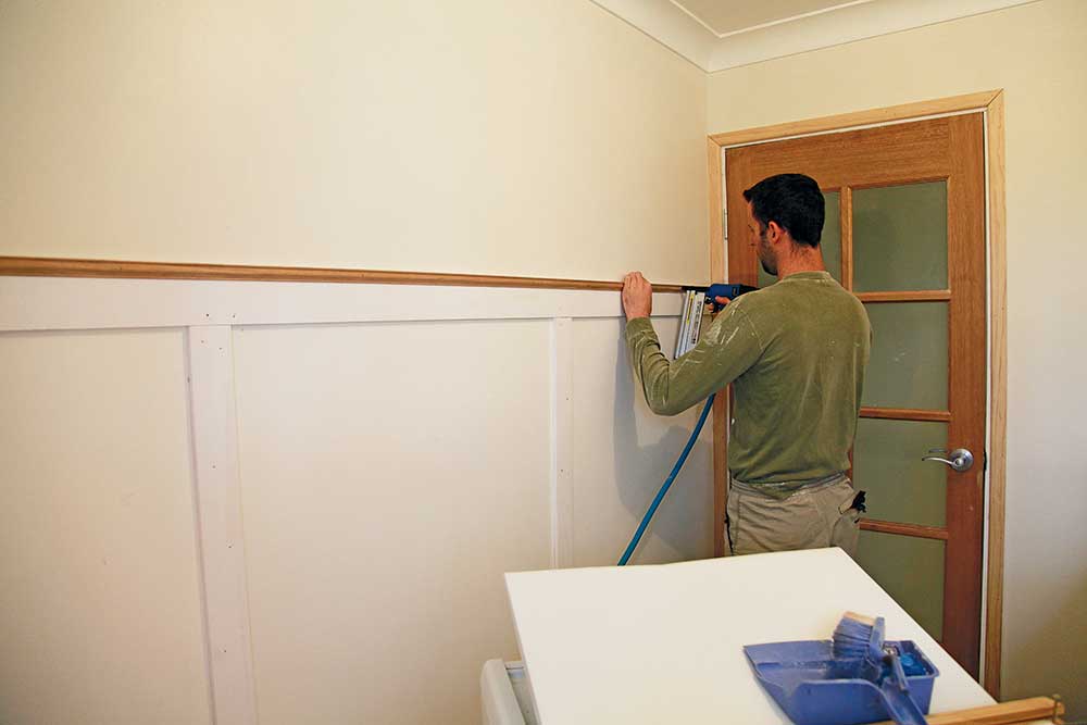renovating a laundry, installing timber panels, handyman  magazine, 