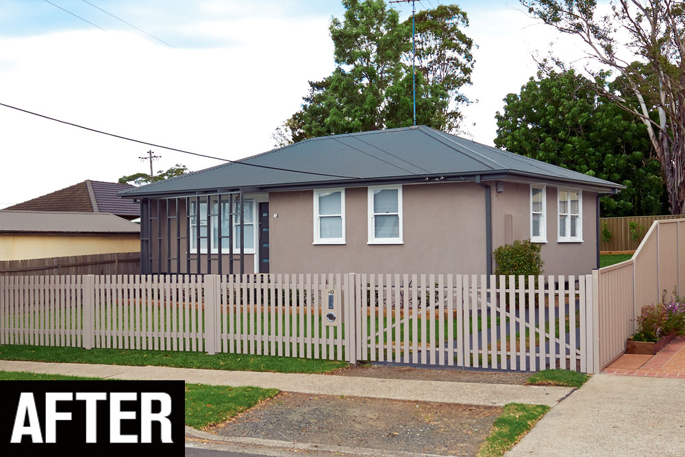 exterior of home after render and addition of fence, handyman magazine, 